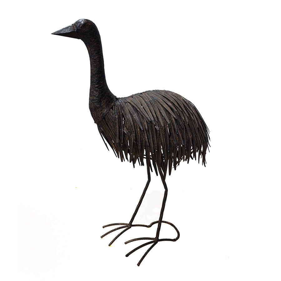 Willow &amp; Silk Metal Rustic Emu Animal Garden Statue 68cm