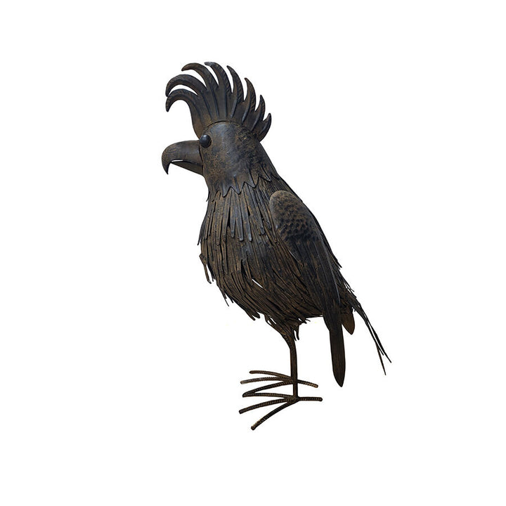 Willow &amp; Silk Metal 66cm Rustic Cockatoo Bird Garden Statue/Figurine