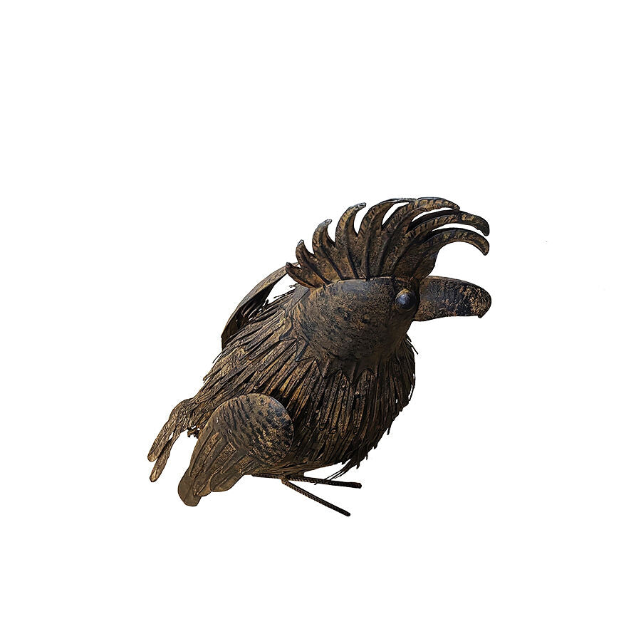Willow &amp; Silk Metal 66cm Rustic Cockatoo Bird Garden Statue/Figurine