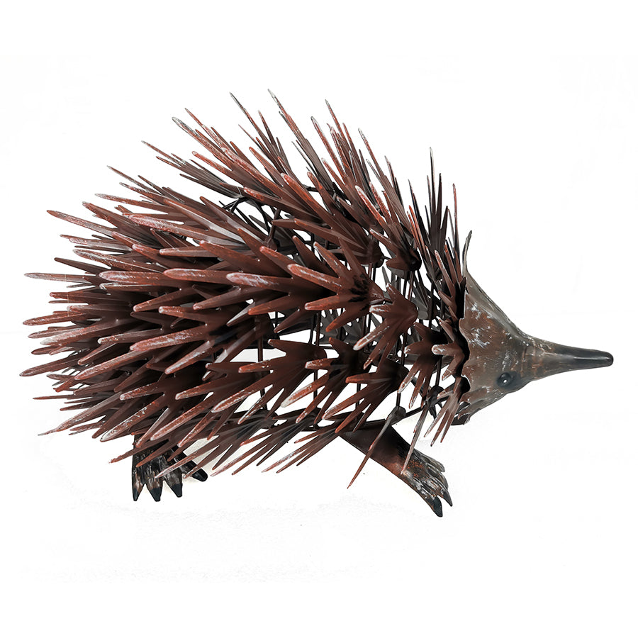 Willow &amp; Silk Metal 43cm Rust Echidna Animal Garden Figurine