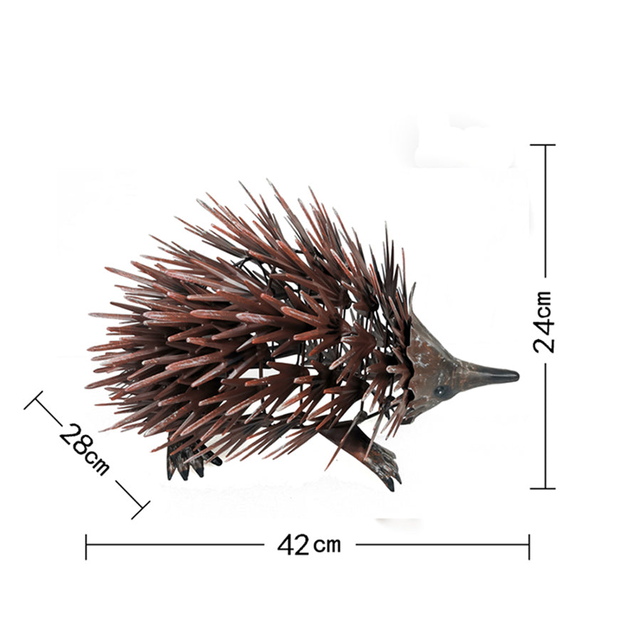 Willow &amp; Silk Metal 43cm Rust Echidna Animal Garden Figurine