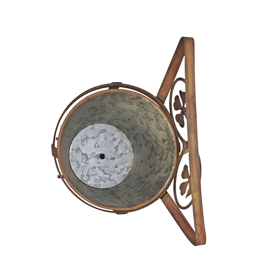 Willow &amp; Silk Arty Owl with Galvanised Potplanter /Elegance Owl Planter