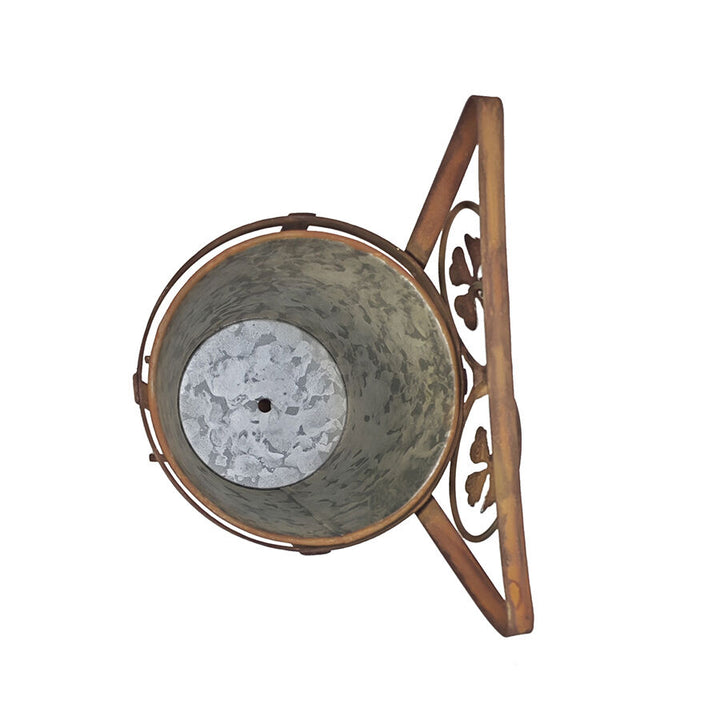 Willow &amp; Silk Arty Owl with Galvanised Potplanter /Elegance Owl Planter