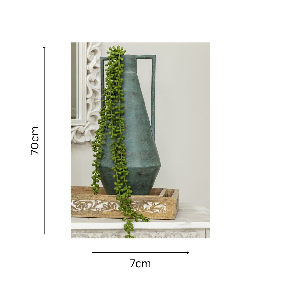 Willow &amp; Silk Artificial 74cm Hanging Green String of Pearls Plant