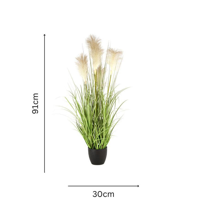 Willow &amp; Silk Artificial Long Pampas Grass In Pot