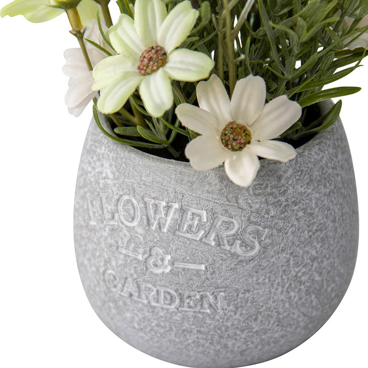 Willow &amp; Silk Pot Plant Artificial Lavender &amp; Daisy 16x16x22cm