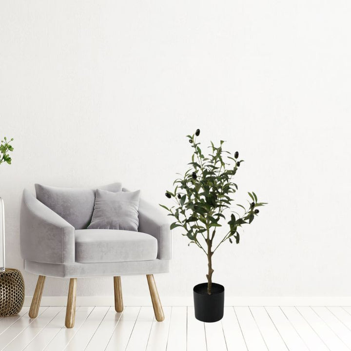 Willow &amp; Silk Pot Plant Artificial Olive Tree 60cm