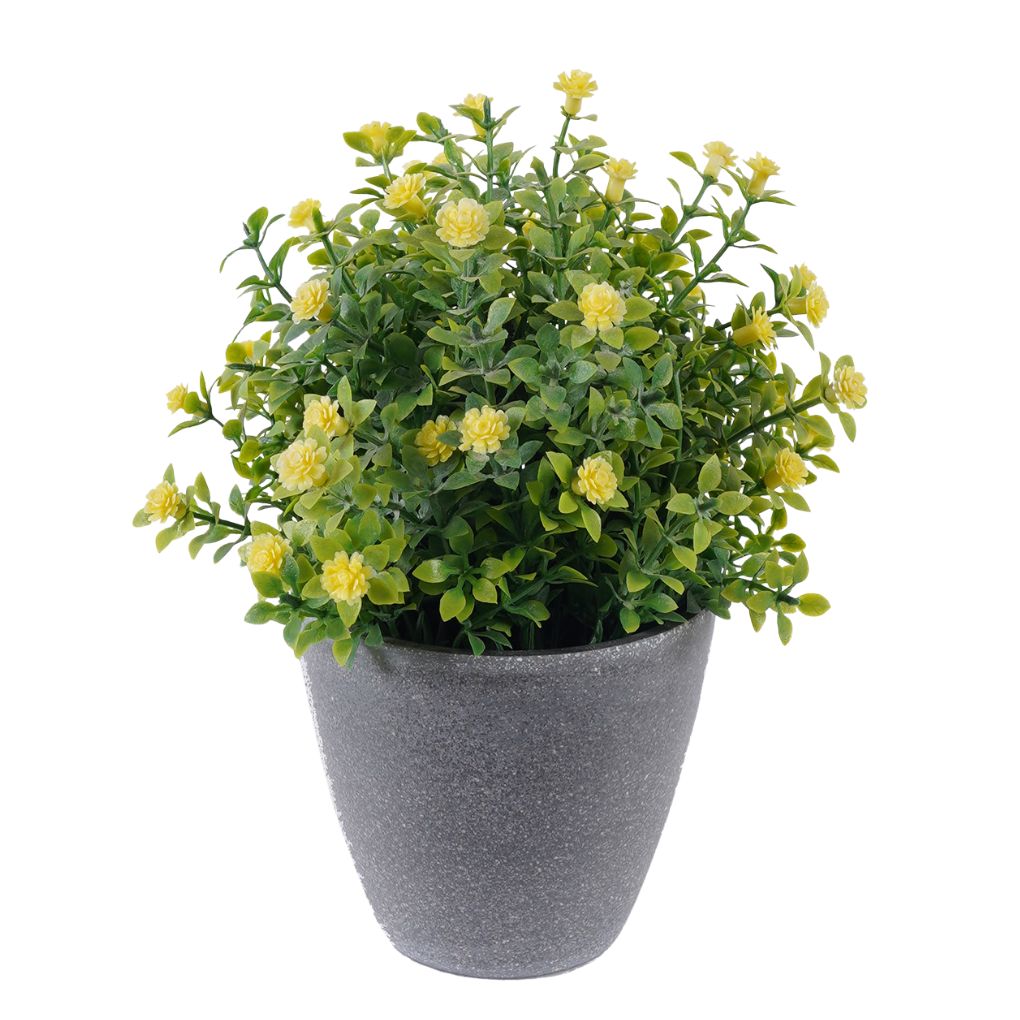 Willow &amp; Silk Flower in PP Pot 15x13x18cm