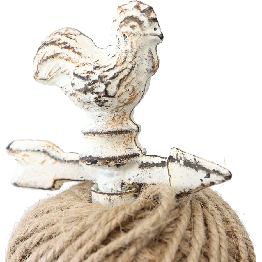 Willow &amp; Silk Weather Vane Chook Arrow 16cm Metal W/String Ball Ornament