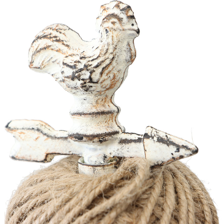 Willow &amp; Silk Weather Vane Chook Arrow 16cm Metal W/String Ball Ornament