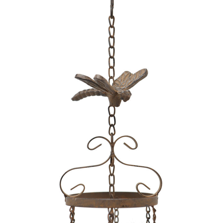Willow &amp; Silk Hanging Cast-Iron Enchanted Dragonflies Chime with Bell 12x77cm