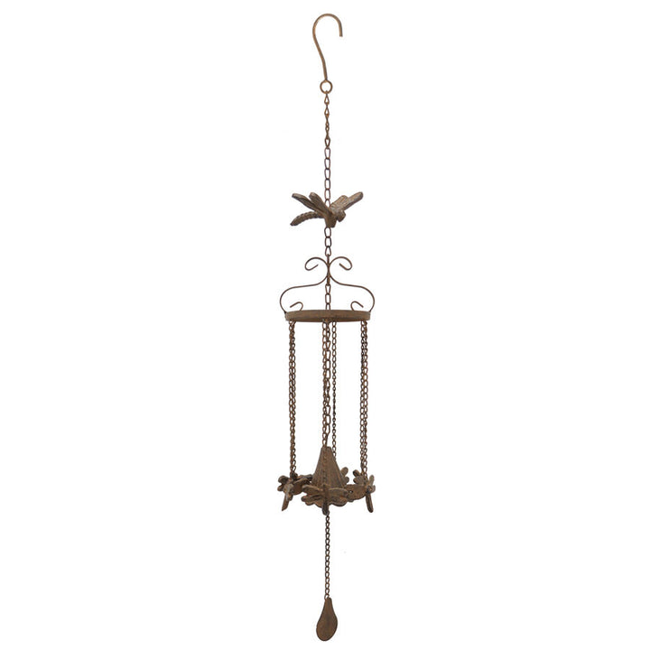 Willow &amp; Silk Hanging Cast-Iron Enchanted Dragonflies Chime with Bell 12x77cm