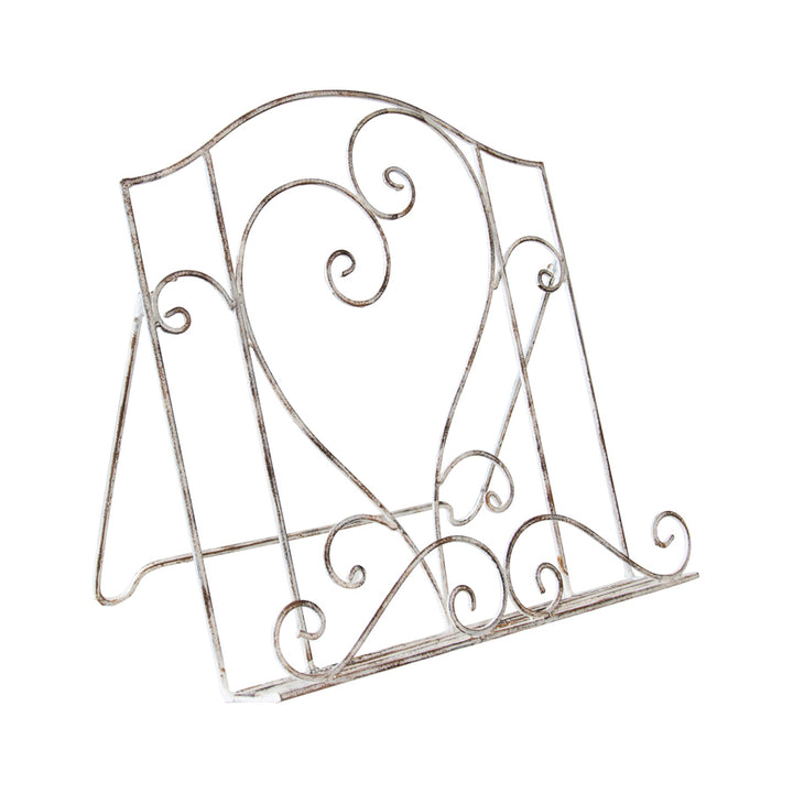 Willow &amp; Silk Metal 36.8cm White Kitchen Recipe Heart Book Stand