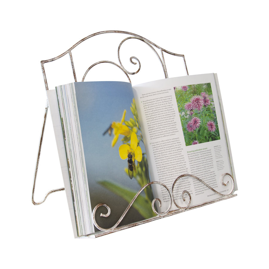 Willow &amp; Silk Metal 36.8cm White Kitchen Recipe Heart Book Stand