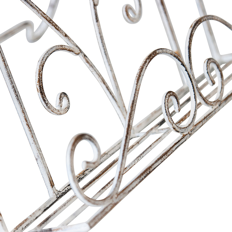 Willow &amp; Silk Metal 36.8cm White Kitchen Recipe Heart Book Stand