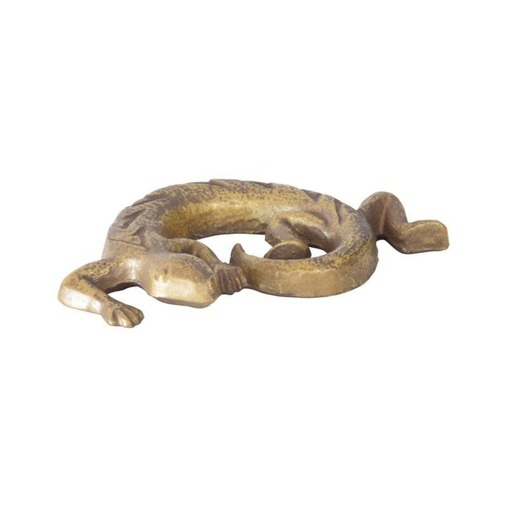 Willow &amp; Silk Metallic 17cm Curled Up Gecko Paperweight/Office Ornament