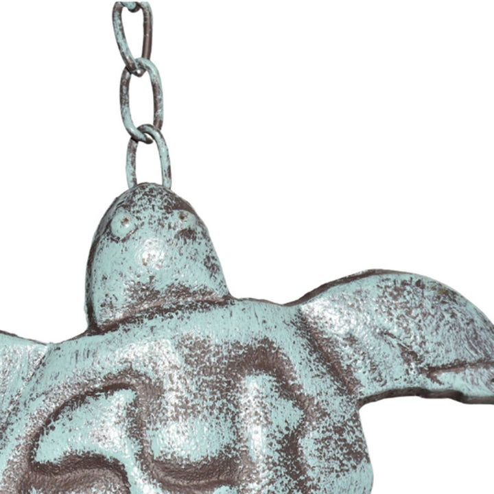 Willow &amp; Silk Hanging Serenity Turtles with Cast Iron Bell 14.5x7.5x62cm