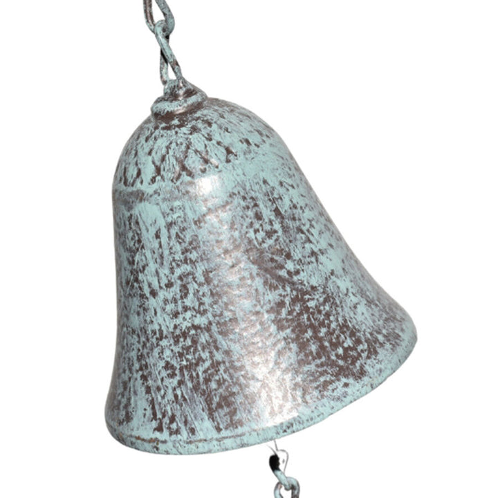 Willow &amp; Silk Hanging Serenity Turtles with Cast Iron Bell 14.5x7.5x62cm
