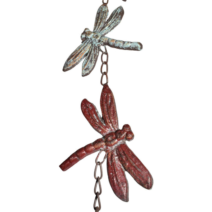 Willow &amp; Silk Enchanted Hanging 4 Dragonflies with Cast Iron Bell 8x8x84cm