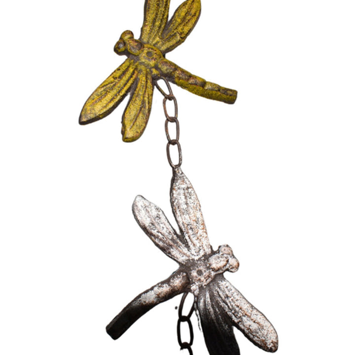 Willow &amp; Silk Enchanted Hanging 4 Dragonflies with Cast Iron Bell 8x8x84cm