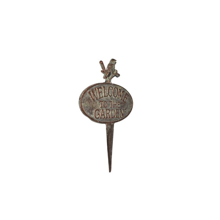 Willow &amp; Silk Welcome to the Garden Cast Iron Stake 20x1x32.5cm