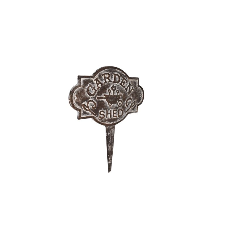Willow &amp; Silk Garden Shed Cast Iron Stake/Sign 24x0.5x29cm