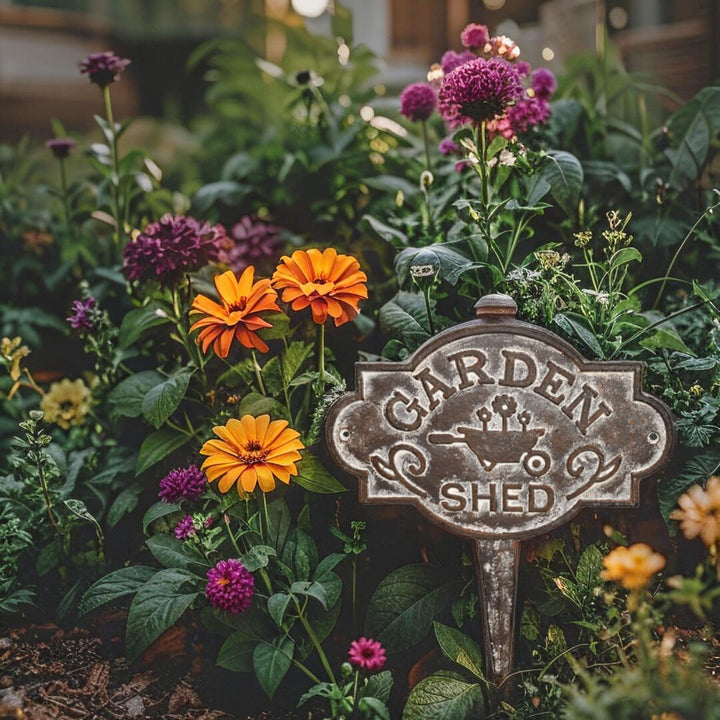Willow &amp; Silk Garden Shed Cast Iron Stake/Sign 24x0.5x29cm