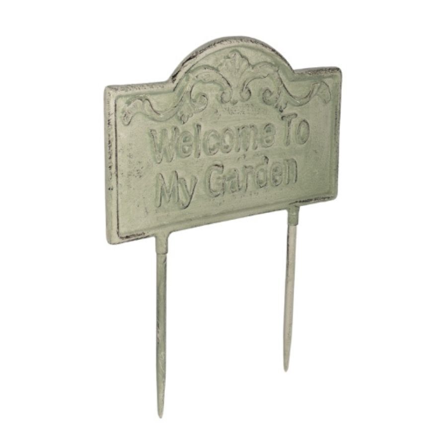 Willow &amp; Silk Welcome to My Garden Cast Iron Stake 23x0.75x31cm