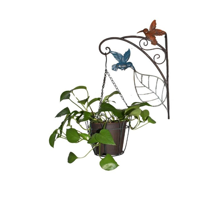 Willow &amp; Silk Hanging Potplanter with Pot, Wall Bracket and  Hummingbirds
