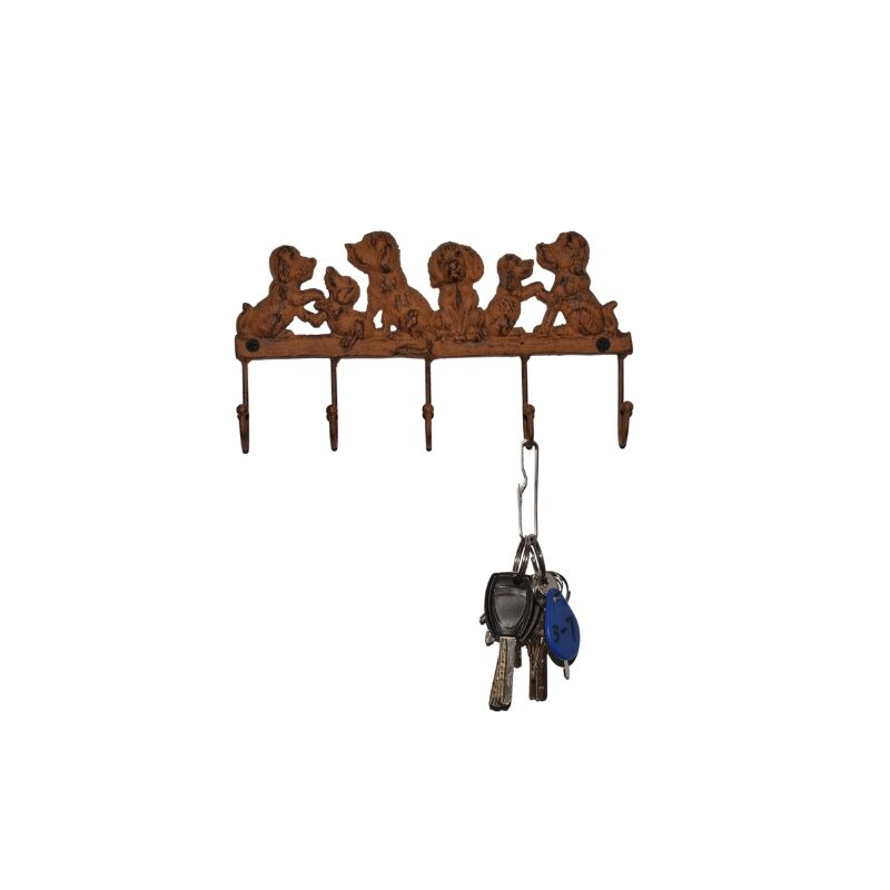 Willow &amp; Silk Cute Dogs 5-Hook Wall Hanging 22.5x2.5x12cm