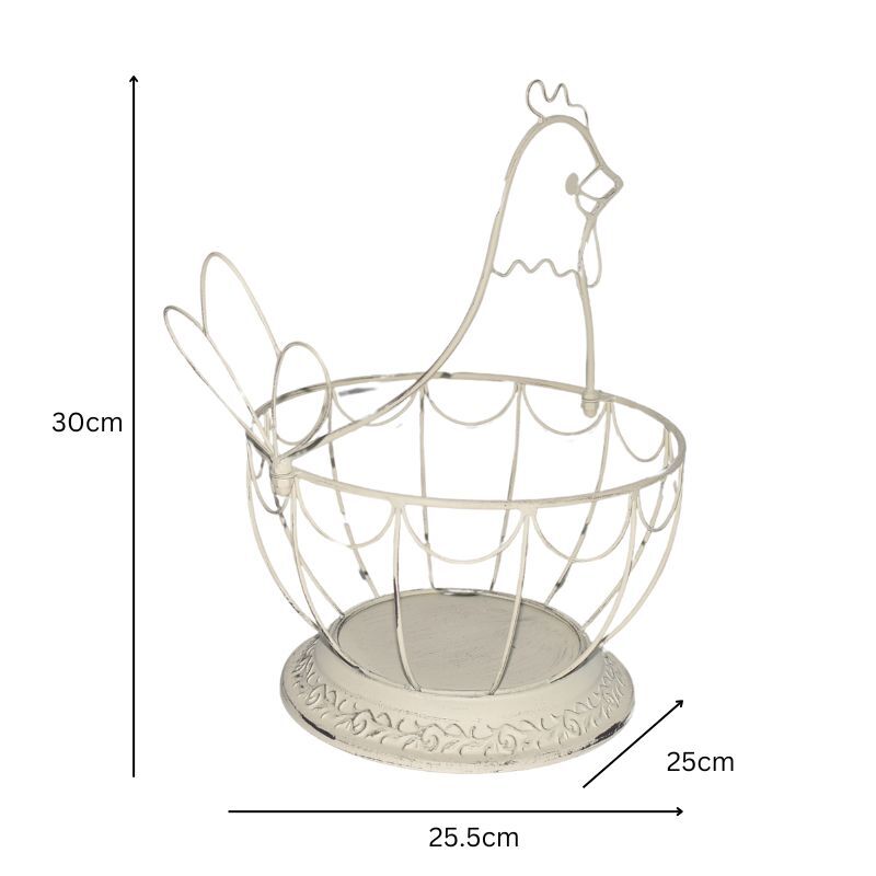 Willow &amp; Silk Chicken Shape Footed Bowl/Basket 30x25x25.5cm