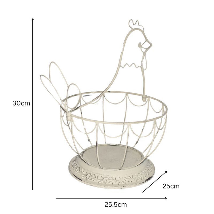 Willow &amp; Silk Chicken Shape Footed Bowl/Basket 30x25x25.5cm