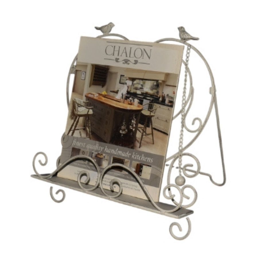Willow &amp; Silk Heart-Shape Recipe/Book Stand with Birds 32.5x25x35cm