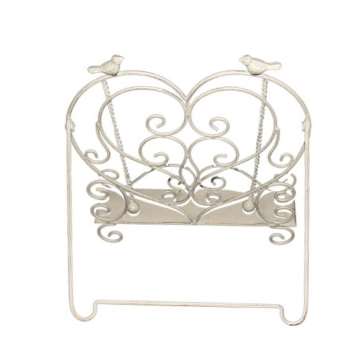 Willow &amp; Silk Heart-Shape Recipe/Book Stand with Birds 32.5x25x35cm