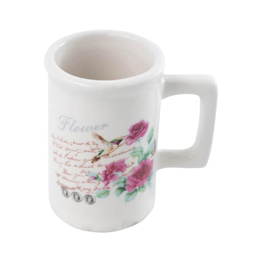 Willow &amp; Silk Toothpick Holder - Pink Rose &amp; Bird Design (6/48)