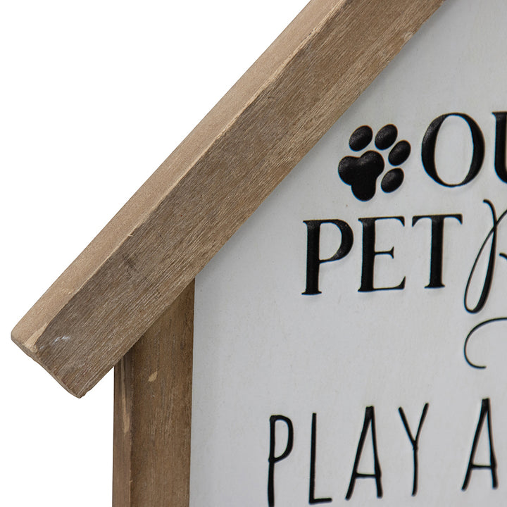 Willow &amp; Silk Pet Room Plaque White Wooden 66cm &