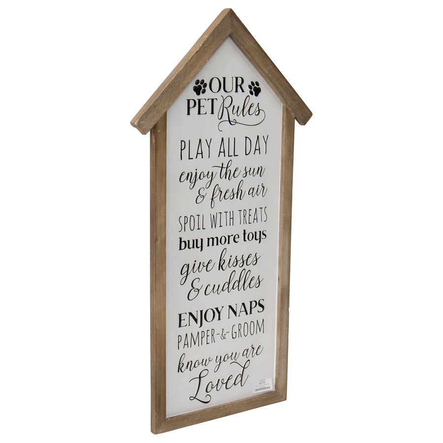 Willow &amp; Silk Pet Room Plaque White Wooden 66cm &