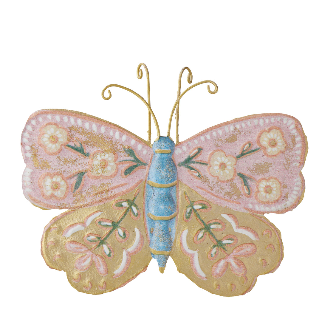 Willow &amp; Silk Butterfly Wall Art Pink/Blue 25x21.5x7HCM