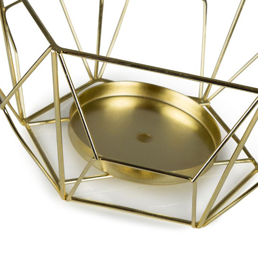 Willow &amp; Silk Set/2 Nested Luxe Geometric Candleholder 22x11/16x8cm