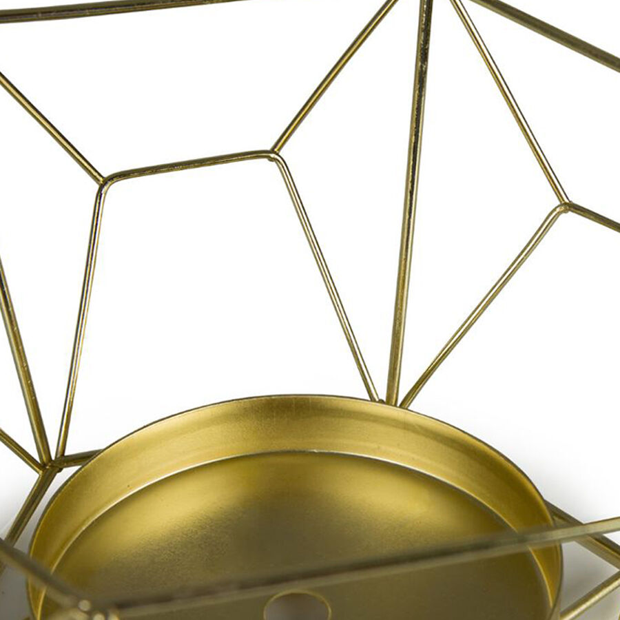 Willow &amp; Silk Set/2 Nested Luxe Geometric Candleholder 22x11/16x8cm