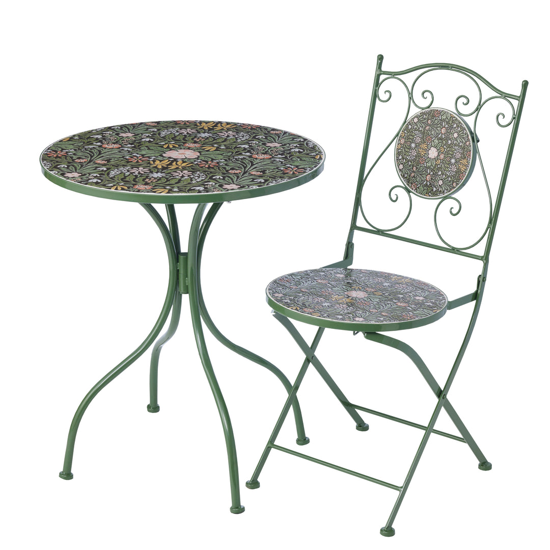 Willow &amp; Silk Jardin Floral Cafe Set of 1 Table and 2 Chairs