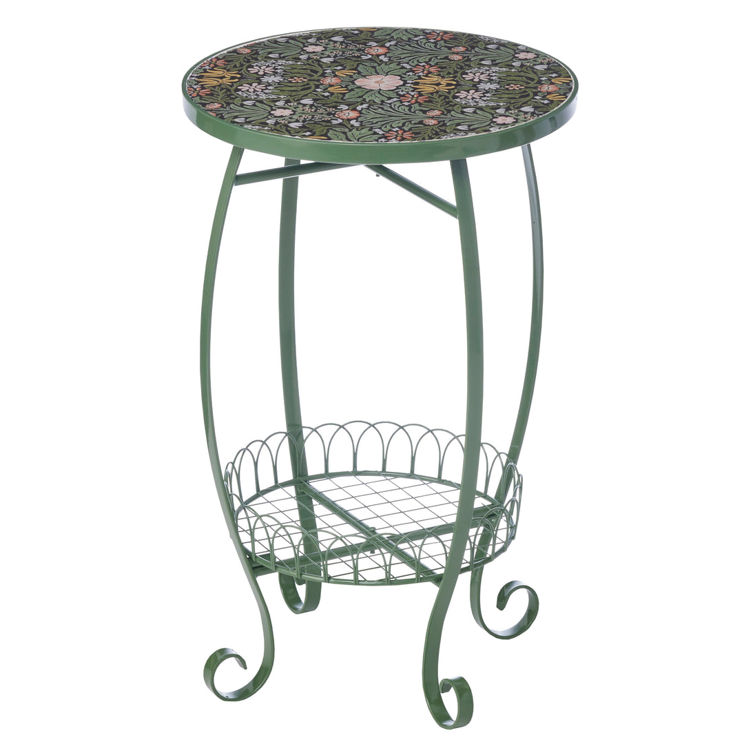 Willow &amp; Silk Jardin Floral Pedestal Side Table