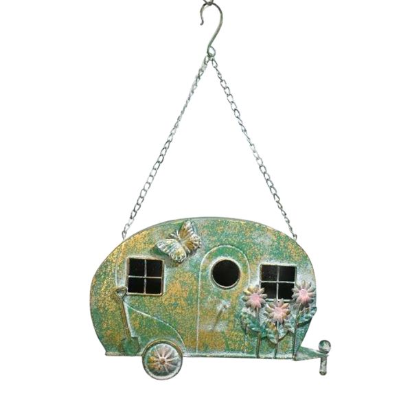 Willow &amp; Silk The Gypsy Hanging Caravan Birdhouse 37x10x25HCM