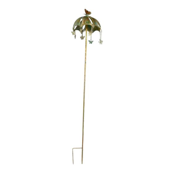 Willow &amp; Silk Butterfly Umbrella Garden Stake 22x22x116HCM
