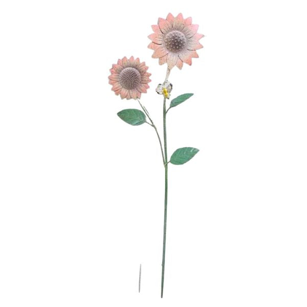 Willow &amp; Silk  Pink Flower &amp; Bee Garden Stake 22x4.5x63.5HCM