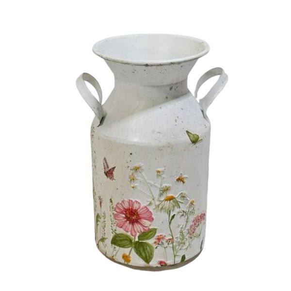 Willow &amp; Silk Flower Garden Milk Jug 14x14x26cm