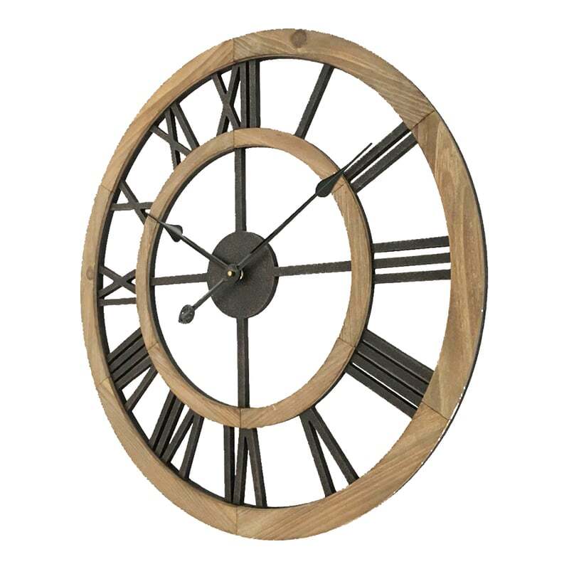 Willow &amp; Silk XL Industro-Hamptons Double Frame Floating Wall Clock 60x4.5cm