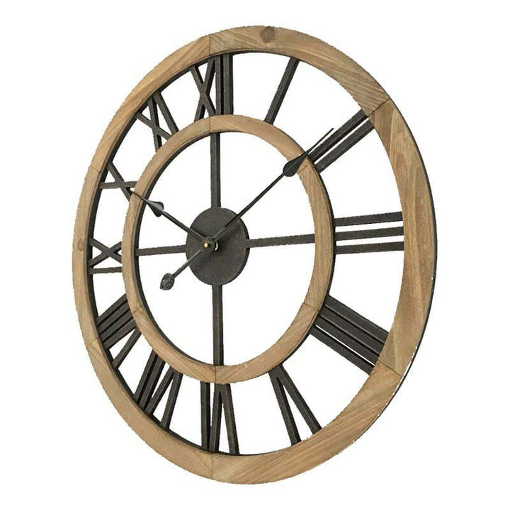 Willow &amp; Silk XL Industro-Hamptons Double Frame Floating Wall Clock 60x4.5cm
