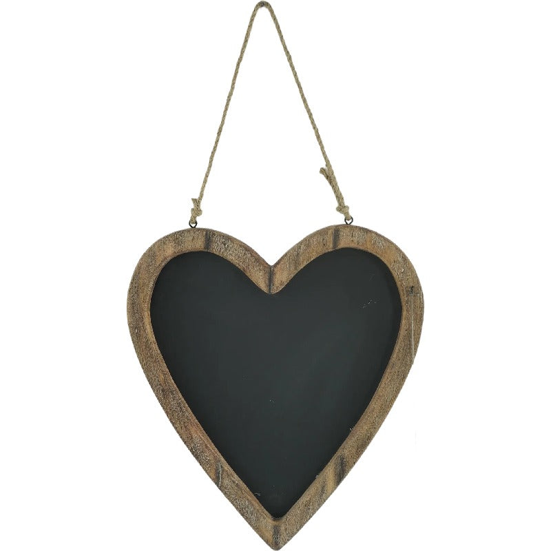 Willow &amp; Silk Wood-framed 42cm Hanging Heart Blackboard