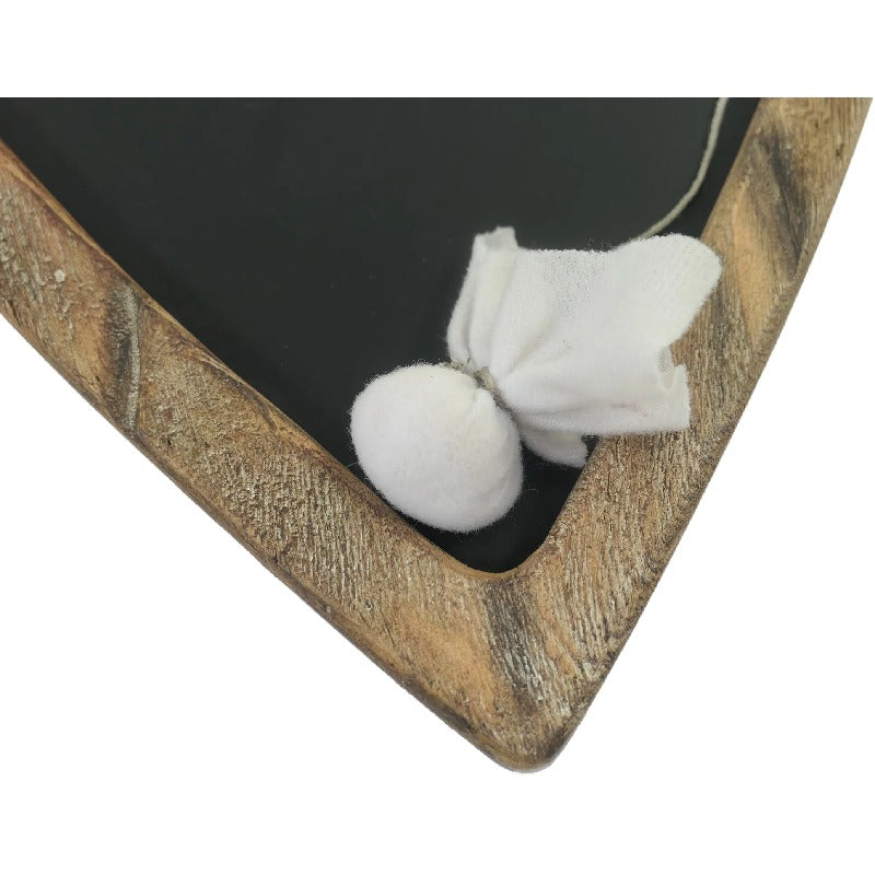 Willow &amp; Silk Wood-framed 42cm Hanging Heart Blackboard